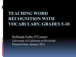 teaching word recognition with vocabulary, grades 5-10