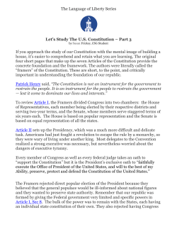 The Language of Liberty Series Let`s Study The U.S. Constitution