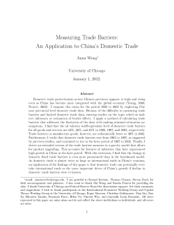 Measuring Trade Barriers: An Application to China`s Domestic Trade