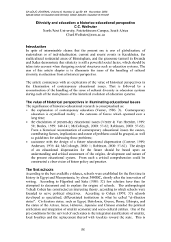 ethnicity and education: a historico-educational perspective