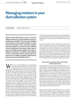 Managing moisture in your dust collection system