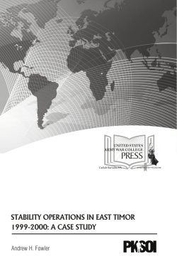 stability operations in east timor 1999-2000: a case study