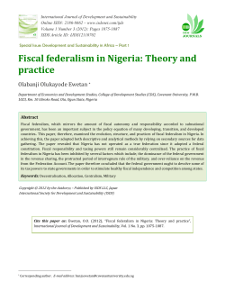 Fiscal federalism in Nigeria: Theory and practice
