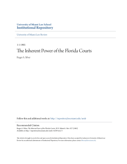 The Inherent Power of the Florida Courts