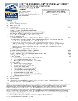 CAPITOL CORRIDOR JOINT POWERS BOARD