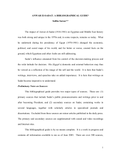A BIBLIOGRAPHICAL REVIEW - Anwar Sadat Chair for Peace and