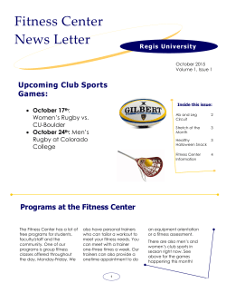 Fitness Center News Letter