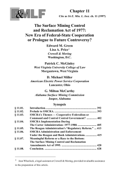 The Surface Mining Control and Reclamation Act of 1977: New Era