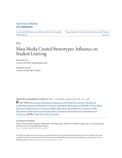 Mass Media Created Stereotypes: Influence on