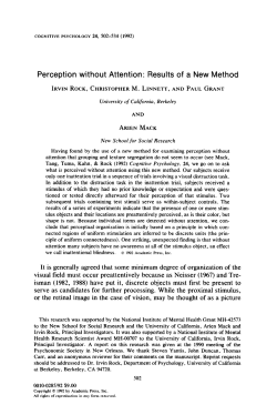 Perception without Attention: Results of a New