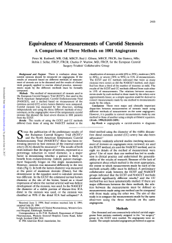 Equivalence of Measurements of Carotid Stenosis