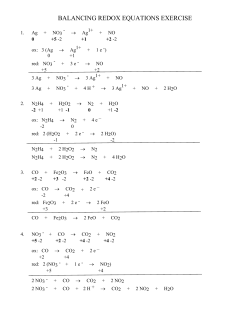 balancing redox equations exercise - SCH4U1-CCVI