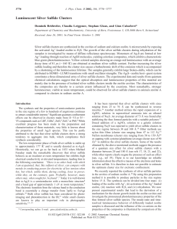 Luminescent Silver Sulfide Clusters