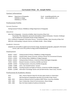 C.V. - Joseph Holler, Geographer