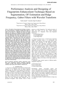 Performance Analysis and Designing of Fingerprints Enhancement