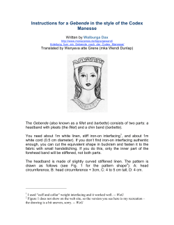 Instructions for a Gebende in the style of the Codex