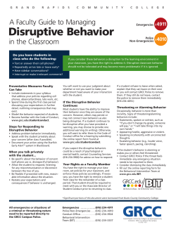Disruptive Behavior - Grand Rapids Community College
