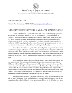 JURY SENTENCES FUGITIVE TO 20 YEARS FOR DOMESTIC