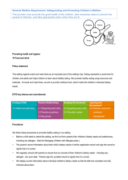 General Welfare Requirement: Safeguarding and Promoting