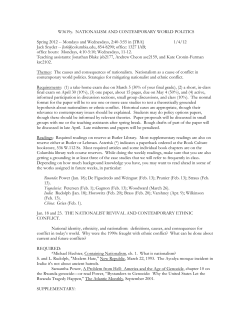 G8844x. NATIONALISM AND CONTEMPORARY WORLD POLITICS