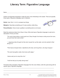 Dicey`s Song Literature Unit - Professional Development Institute