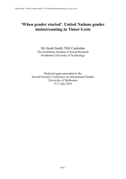 United Nations gender mainstreaming in Timor-Leste