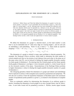 EXPLORATIONS ON THE DIMENSION OF A