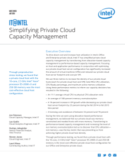 Simplifying Private Cloud Capacity Management