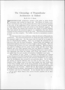 The Chronology of Perpendicular Architecture in Oxford