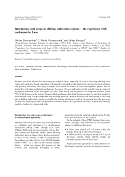 Introducing cash crops in shifting cultivation regions &ndash; the