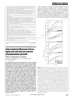 Interrelated influence of iron, light and cell size on marine
