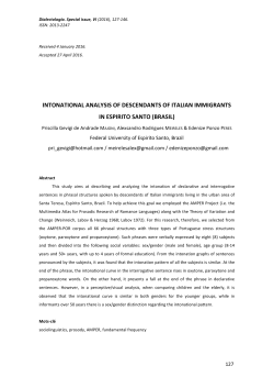 intonational analysis of descendants of italian immigrants in