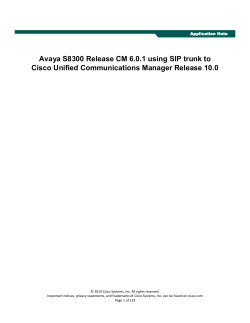 Avaya S8300 Release CM 6.0.1 using SIP trunk to Cisco Unified