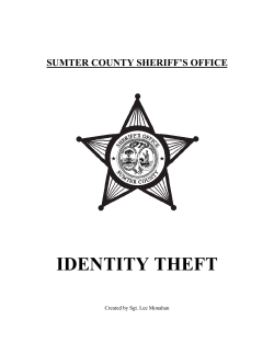 IDENTITY THEFT - Sumter County Sheriff`s Office