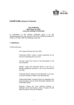1 Local Law relating to Firebreaks City of Melville Bush fires act