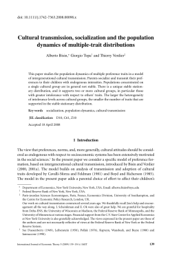 Cultural transmission, socialization and the