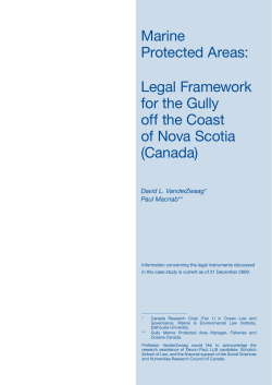 Legal Framework for the Gully off the Coast of Nova Scotia