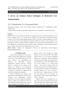 A survey on sentence fusion techniques of abstractive