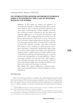 do stereotypes hinder or promote foreign direct investment?
