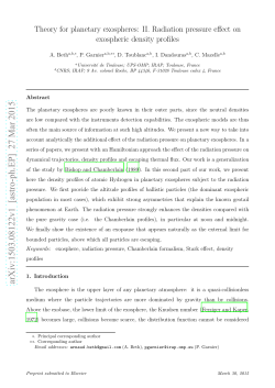 Theory for planetary exospheres: II. Radiation pressure effect on