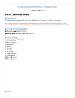 Email CommGen Setup