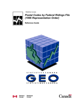 Postal Codes by Federal Ridings File
