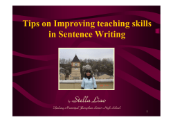 Tips on Improving teaching skills in Sentence Writing