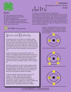 Atoms and Electricity - University of Tennessee