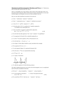 Mechanical and Electromagnetic Vibrations and Waves by T