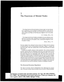 The functions of mental nodes and mirror neurons. Ch 7