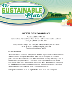 SUST 2003: THE SUSTAINABLE PLATE