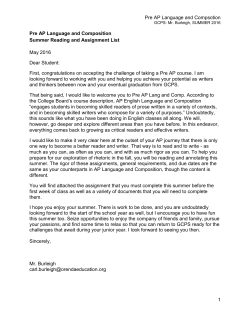 Pre AP Language and Compsotion 1 Pre AP Language and