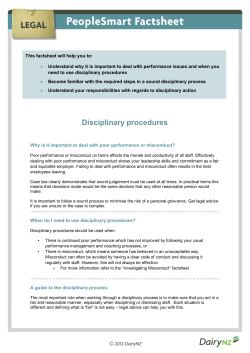 Disciplinary procedures