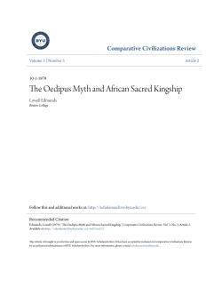The Oedipus Myth and African Sacred Kingship